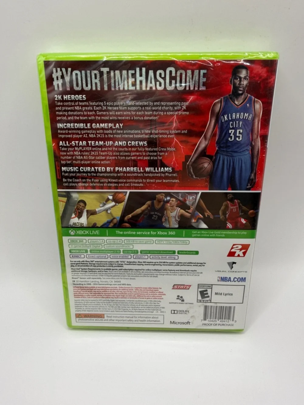 Xbox 360 NBA 2K15 Game Factory Sealed - Red Cover with Blue‎ Jersey